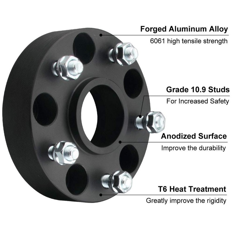 DCVAMOUS 4PC Black 5x4.75 Hubcentric Wheel Spacers 1.25 Inch with