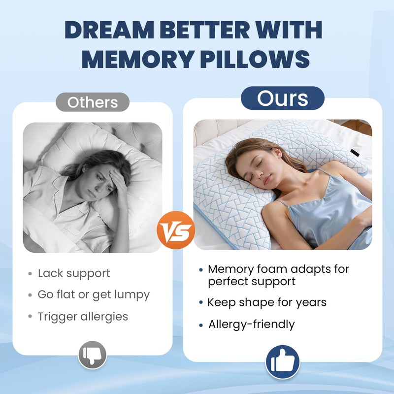 A-Pce Cooling Pillow for Sleeping,Neck and Shoulder Pain,Shredded Memory Foam