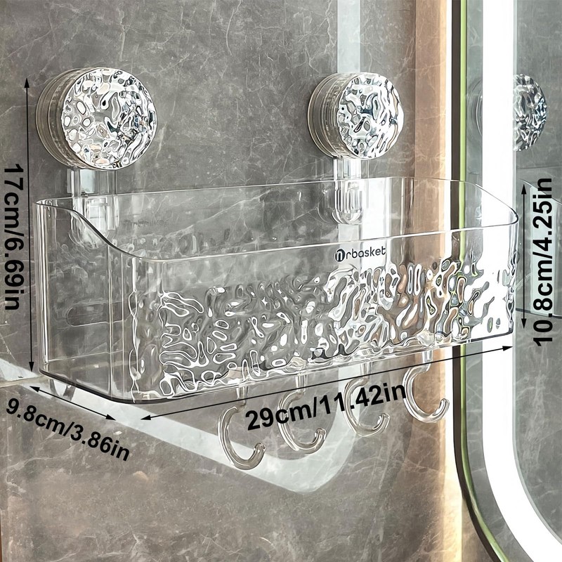 AYWSTC Shower Caddy Suction Cup, Wall Mounted Rack Organizer Removable