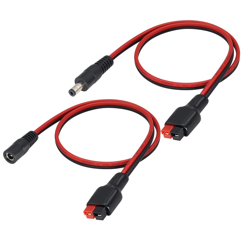 HCFeng 14AWG DC 5521Male/Female Power Plug to an-der-Son Cable 45A
