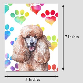 PICTURE THIS PRINTS Royal Poodle Dog Greeting Card for Dog Lover, Colorful Dog Lover Greeting, Rainbow Heart Paw Print Card, Pet Sympathy, Dog-Themed Thank You, Comes with Envelope (5x7”)