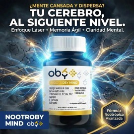 Hongo Melena Leon Premium, Complejo B, Cafeína, Vitaminas B12, Cúrcuma | Concentracion Láser, Memoria, Claridad Mental | Nootrópicos Complex Oby | Trabajo - Estudio | Energía Limpia | Mujer y Hombre