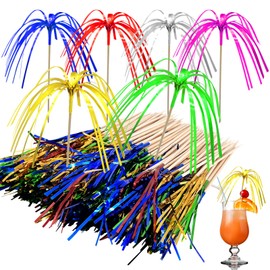 Omsscun Pack of 300 Cocktail Decoration Fireworks, Cocktail Sticks Fireworks, Cocktail Accessories Decoration Glitter, Cocktail Sticks Colourful for Birthday Wedding Christmas Party Drinks and Cakes