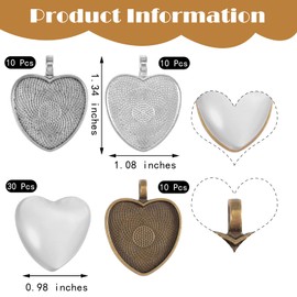 COGCHARGER Rectangle Cabochon Settings Alloy Large Pendant Cabochon Settings Simple Edge Bezel with Crystal Rhinestone for Jewelry Making Crafts Metal Glass