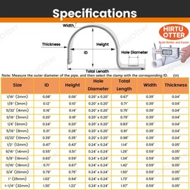 1/16 Inch 20-Pack Heavy Duty 304 Stainless Steel Pipe Clamp, Unilateral P-Type Conduit Straps, Extra Thick Mounting Brackets for EMT Conduit, PVC Pipe, Wire, Outdoor Electrical Installation II-(2mm)