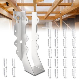 25 Pcs 2x8 Joist Hangers,20 Gauge Metal Face Mount Joist Hanger, Lu28 Joist Hangers Galvanized, Hurricane Ties for Rafter, Rafter Brackets 2x8 for Deck,Floor,Roof Overhang and Ceiling Joist