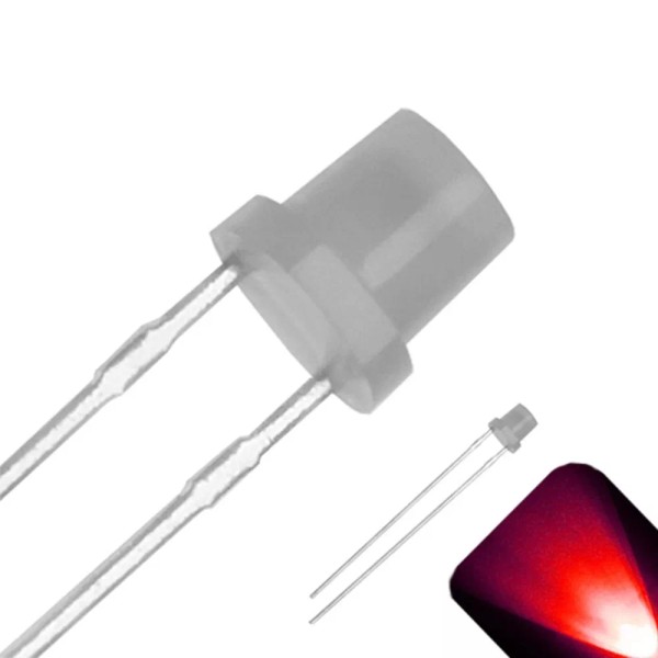 Lighthouse LEDs 10 x 3mm Diffused Flat Top Frosted Milky