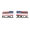 Pair Custom Veteran American Flag Decal Eagle USA Left and