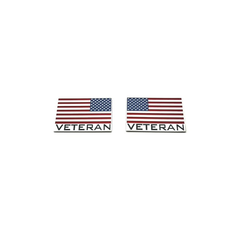 Pair Custom Veteran American Flag Decal Eagle USA Left and