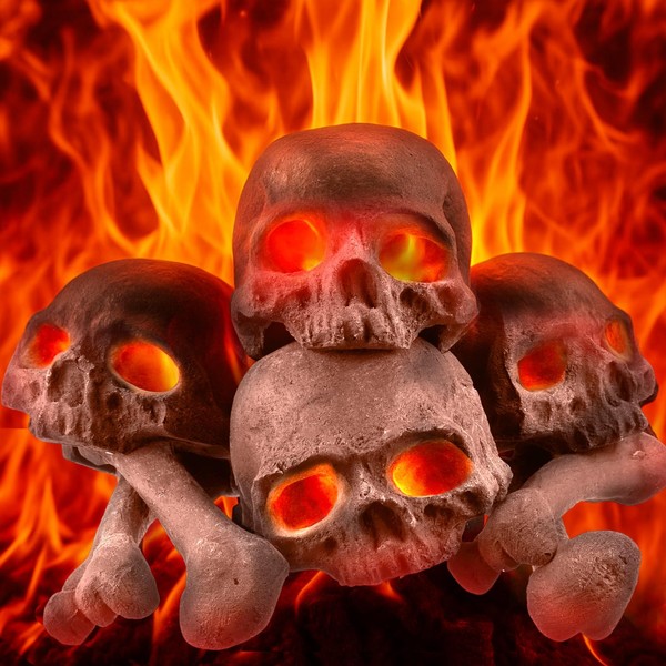 LemonRoad 8 Pcs Fire Pit Skulls Bones Imitated Human Skull