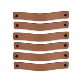 Brute Strength - Leather Handles for Furniture - Taupe - 6 pcs - 7-7/8 x 1 ’’ - Leather Drawer Pull - Leather Drawer knobs - Cabinet pulls - Kitchen, bathroon, Dresser