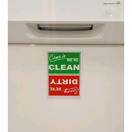 Funny Clean/Dirty Dishwasher STRONG Waterproof Stain Resistant Magnet Sign
