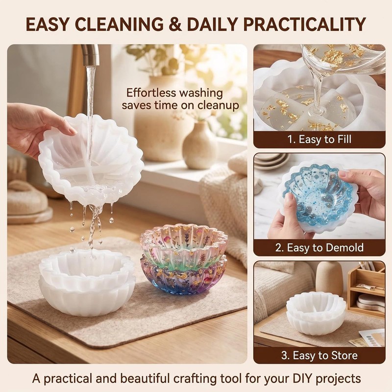 Silicone Resin Bowl Mold Flower Tray