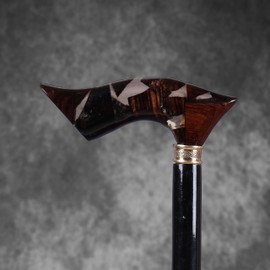 Black Rosewood Wooden Walking Cane for Men | Epoxy Resin Walking Stick for Senior | Lightweight Walking Cane