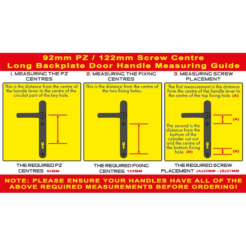 TSS White UPVC Door Handle Pair Set, Sprung, 92mm PZ