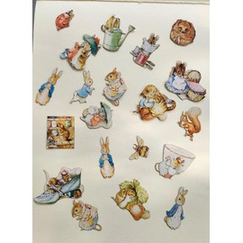 Beatrix Potter Illustrations, Decorative Photo Paper Cut Outs, Rabbits, Squirrels, 20 Pieces