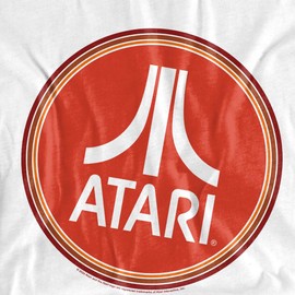 Atari Retro Patch Unisex Adult T Shirt, White, Large