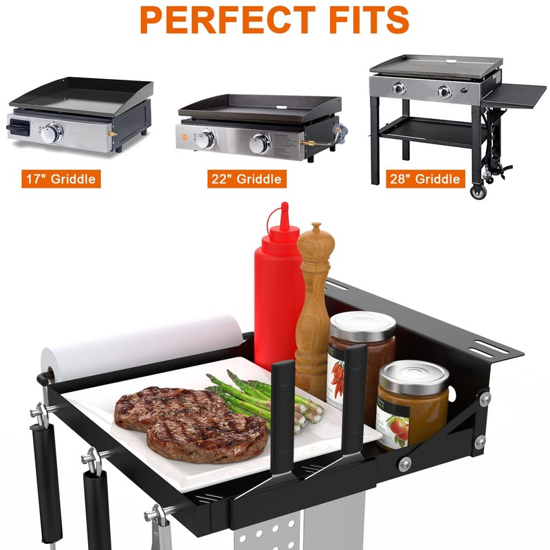 Grill Side Shelf for Blackstone 17" 22" 28" Griddle, Accessories