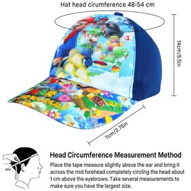 Cartoon Baseball Cap, 2 Pieces Children's Baseball Cap, Baseball Cap for Children Cartoon, Baseball Cap Summer Children Adjustable Children's Snapback Cap, blue red