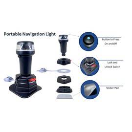 Pactrade Marine Navigation Lights for Boats LED - Red/Green Battery Powered Nav Lights for Boats - Surface Mounts (Curved), Fixed Base, 3-Mode Operation - 1NM Waterproof