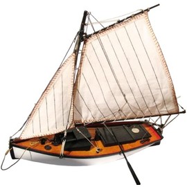 GAWEGM Ship Building Kit - 1:30 Flattile Wooden Fishing Boat Model