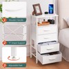 Yoobure Night Stand - LED White Nightstand with Charging Station,