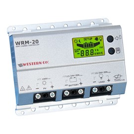 20A 12V/24V high efficiency MPPT solar charge controller with LCD display, made in Italy - Western WRM20