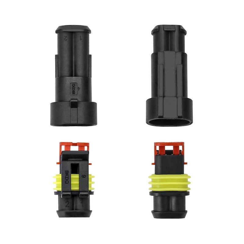 QWORK® 10 pieces car plug waterproof connector 2 pin, cable