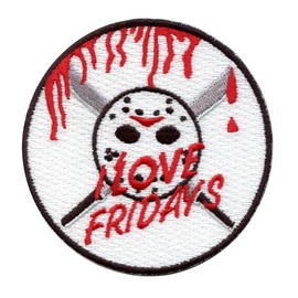 Jason I Love Fridays Patch Hockey Mask Killer Embroidered Iron On