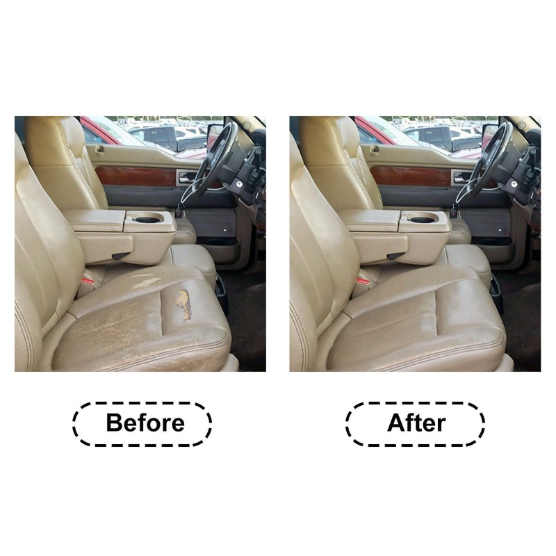 SecosAutoparts Driver Side Bottom Replacement Perforated Leather Seat Cover Tan