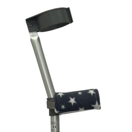Comfy Crutch Covers - 2 Pack - Padded, Reusable & Washable Crutch Handle Covers - Grey Stars