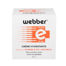 WEBBER Crema Hidratante, Humectante Facial, con Vitamina E para ayudar a la apariencia de Cicatrices, Quemaduras, Arrugas y Piel Seca (Frasco - 120 ml)