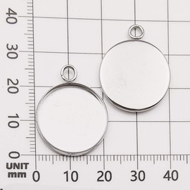 30 Pcs Fit 20mm Stainless Steel Round Blank Bezel Pendant Trays Base Cabochon Settings Charms for Jewelry Making (10166-20mm-30pcs)