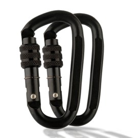 M-Tac 4" Heavy Duty Carabiner 27 kN (6070 lbs) - Twist Lock - Climbing Auto Locking Steel Carabiner Clip (Pack of 2)