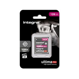 Integral 128GB Compact Flash Card UDMA-7 1066x Speed VPG-65 160MB/s Read and 135MB/s Write Professional High Speed Memory Card