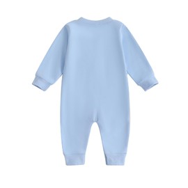 Geagodelia Baby Boy Girl Easter Romper Jumpsuit Overall Baby Grows Newborn Bunny Rabbit Clothing Outfit One Piece My First Easter (B - Blue, 0-3 Months)