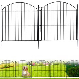 Decorative Garden Fence 24in (H) x20ft (L), 10 Pack No Dig Fence Animal Barrier for Dog with Lock, Arched Flower Bed Edging, Wire Border Panel Fencing for Yard Patio Outdoor Decor