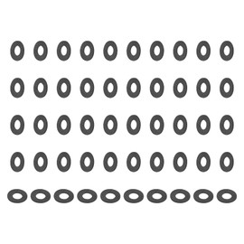 PATIKIL 50 Pcs Flat Rubber Washers 0.2" ID 0.47" OD 0.04" Thickness Sealing Rubber Spacer Gasket for Bolts Faucets Screws Hose Plumbing, Black