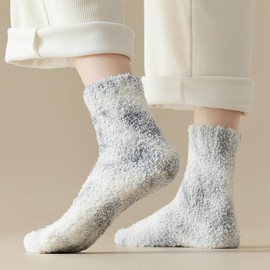 Benefeet Sox Fuzzy Socks for Women Girls Cute Tie Dye Cozy Soft Socks Funny Silly Comfy Fluffy Slipper Socks Thick Plush Sleeping Socks Winter Warm Indoor Home Socks Christmas Gifts for Her 4 Pack