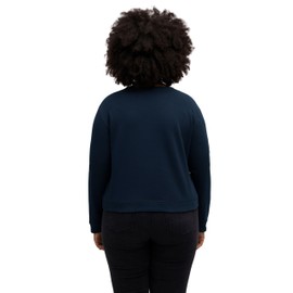 Ulla Popken Women's Cropped Sweatshirt, navy