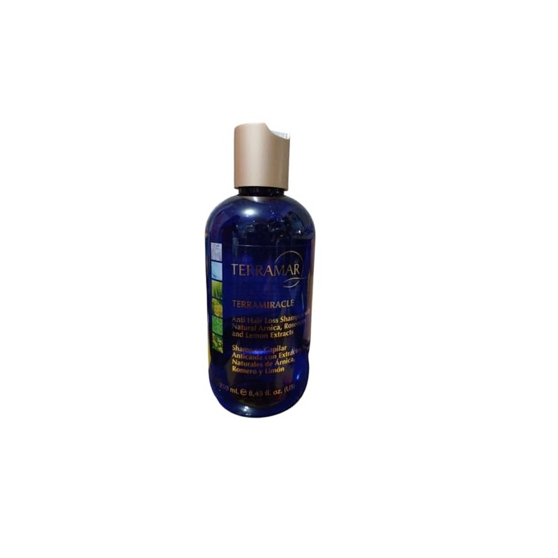 TERRAMAR Terramiracle Shampoo Anticaída Natural, Extractos de Árnica, Romero y