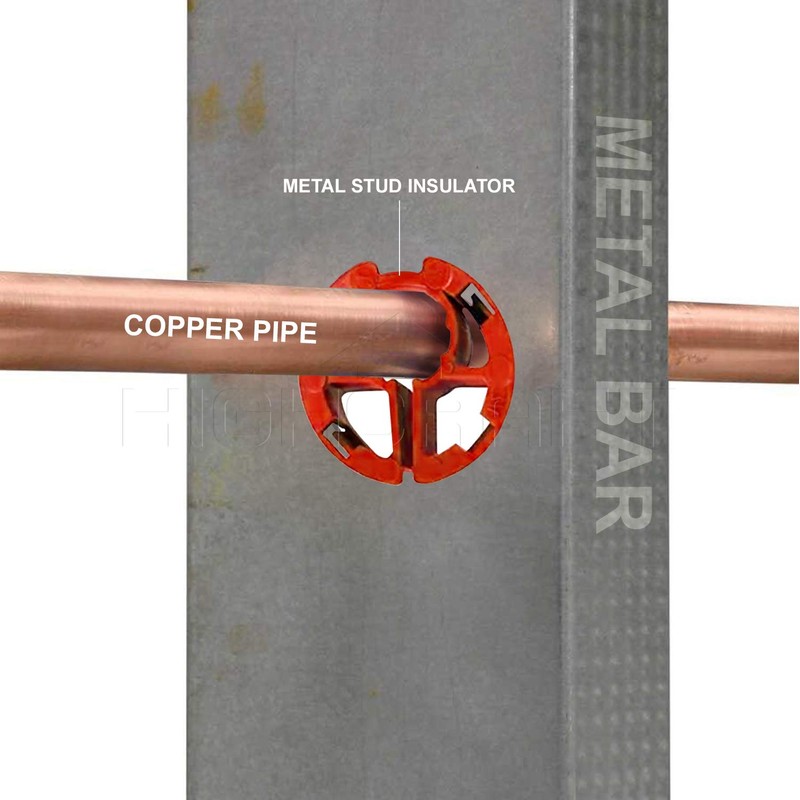 Highcraft PXCAP012-10 Metal Stud Insulator, Cushions 1/2 in. Pipe, Wiring
