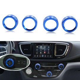 sumaikeji for Chrysler Pacifica/Pacifica Hybrid/Voyager Air Conditioner, Headlight Knob Cover Kit (4pcs，Blue)