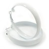 Medium White Enamel Hoop Earrings – 45mm Diameter – Classic