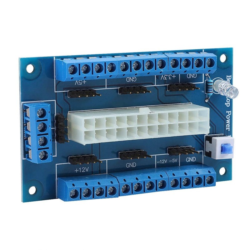 PUSOKEI ATX Breakout Board 24-Pin Standard ATX Connector Computer PC