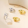 Lcherry Chunky Open Stackable Rings Gold-Plated Dome Teardrop Rings for