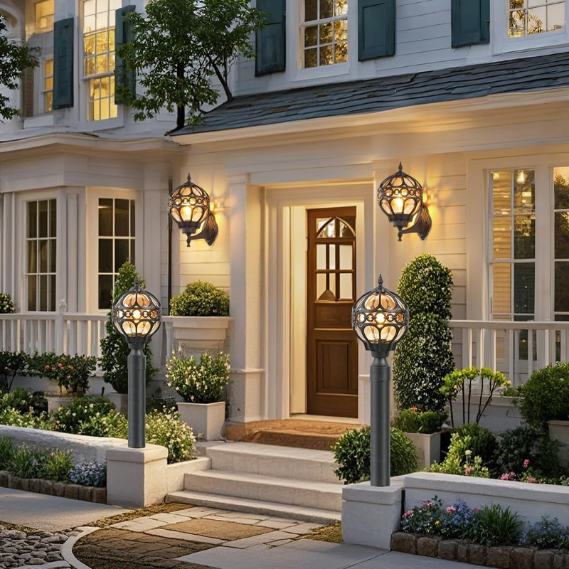 Zanritelit Outdoor Post Light Fixtures for Driveway Yard Patio Garden,