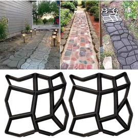 fieldlabo Gardening Mold, Concrete Mortar Formwork, DIY, Self-Building, Brick Style, Sidewalk, Stepping Stone, Cobblestone, Paving Stone (Set of 2)