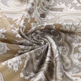 BESTRIPES - Cortina de ducha de tela con estampado de damasco, beige y gris, para baño, cortinas de baño, impermeables, 54 pulgadas de ancho x 72 pulgadas de alto