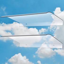 Pushglossy 2 Pcs 15.8 x 23.6 Inch Window Awning Invisible Rain Shelter Cover PET Front Door Canopy for Sun Snow Garden Outdoor Patio Protection